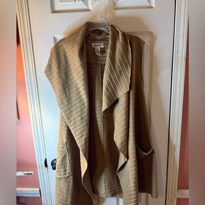 SALE Moda Women's Open-Front Draped vest - Camel Brown, xl/xxl